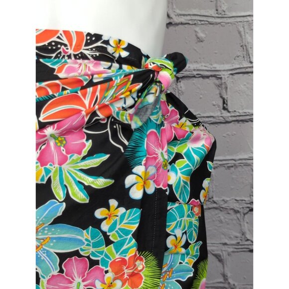 Hawaiian Sarong Beach Cover Up Tropical Hibiscus Flowers 68x42 Wrap Scarf - Picture 2 of 4